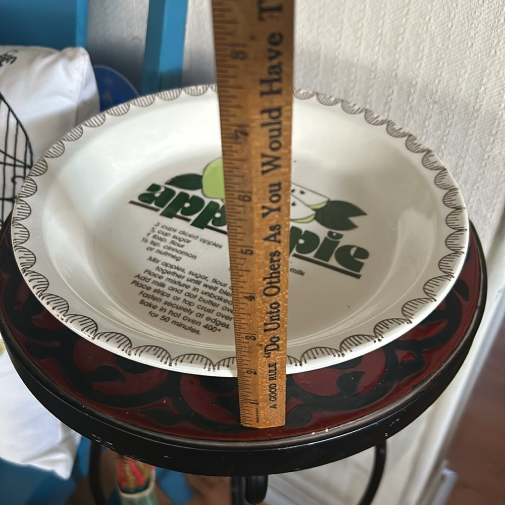 Vintage Apple Pie Recipe Pie Plate - Picture 6 of 6